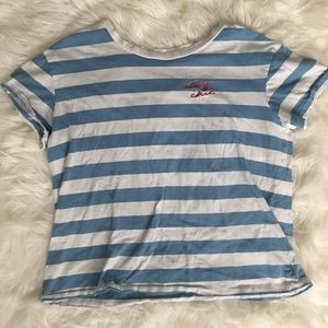 Blue striped shirt // Stay chic writing